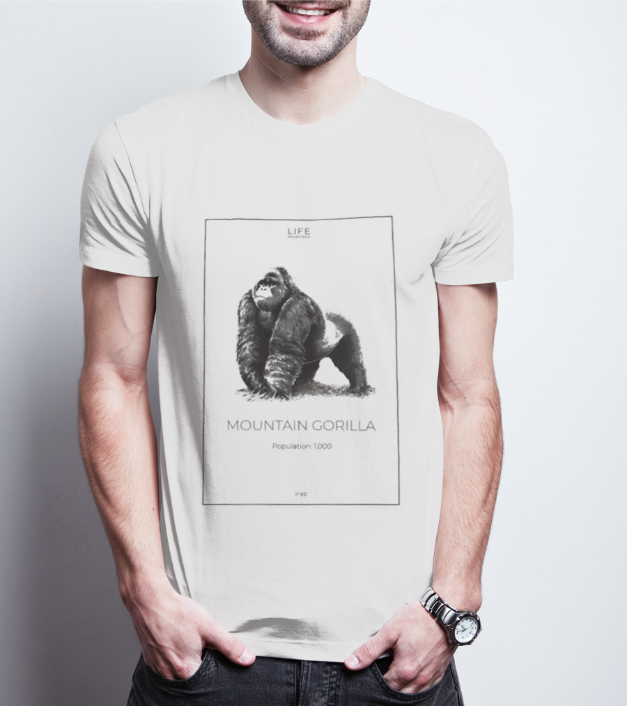 Mountain Gorilla Population 1000 Conservation Awareness Wildlife T-Shirt