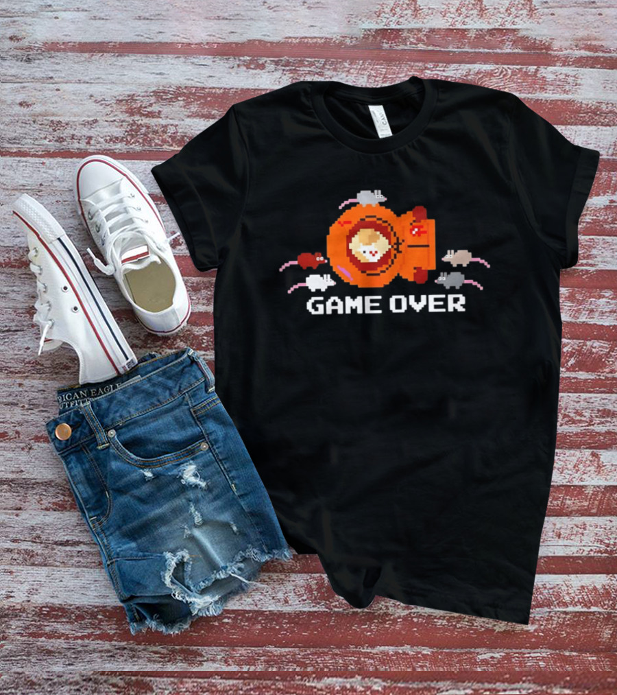 Astronaut Cat Game Over Pixel Art With Space Mice T-Shirt