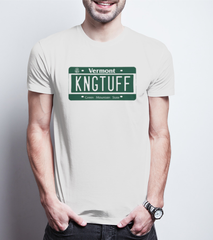 Vermont KNGTUFF License Plate T-Shirt