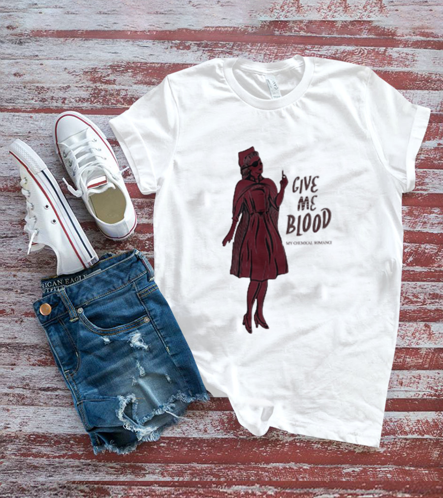 Give Me Blood Gothic Nurse Horror Halloween Costume T-Shirt