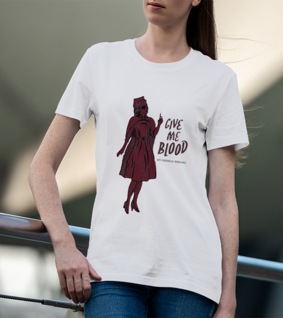Give Me Blood Gothic Nurse Horror Halloween Costume T-Shirt