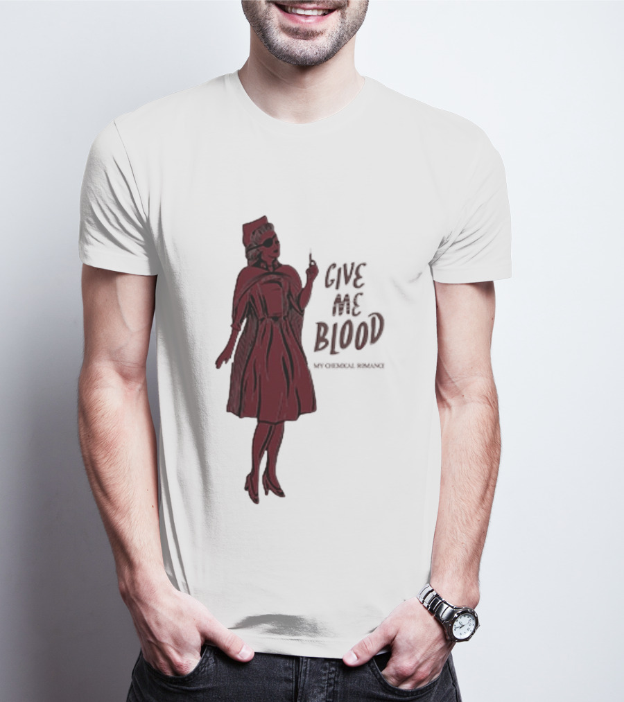 Give Me Blood Gothic Nurse Horror Halloween Costume T-Shirt
