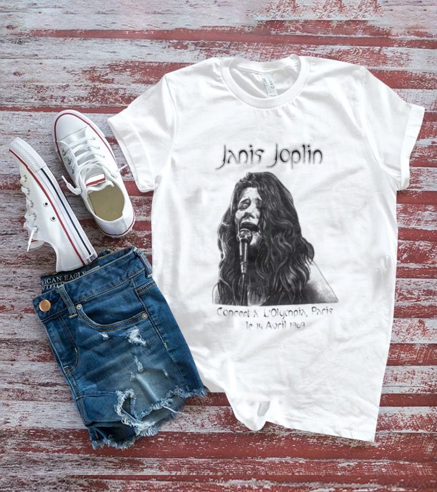Janis Joplin Olympia Paris Concert Live Performance 1970s T-Shirt