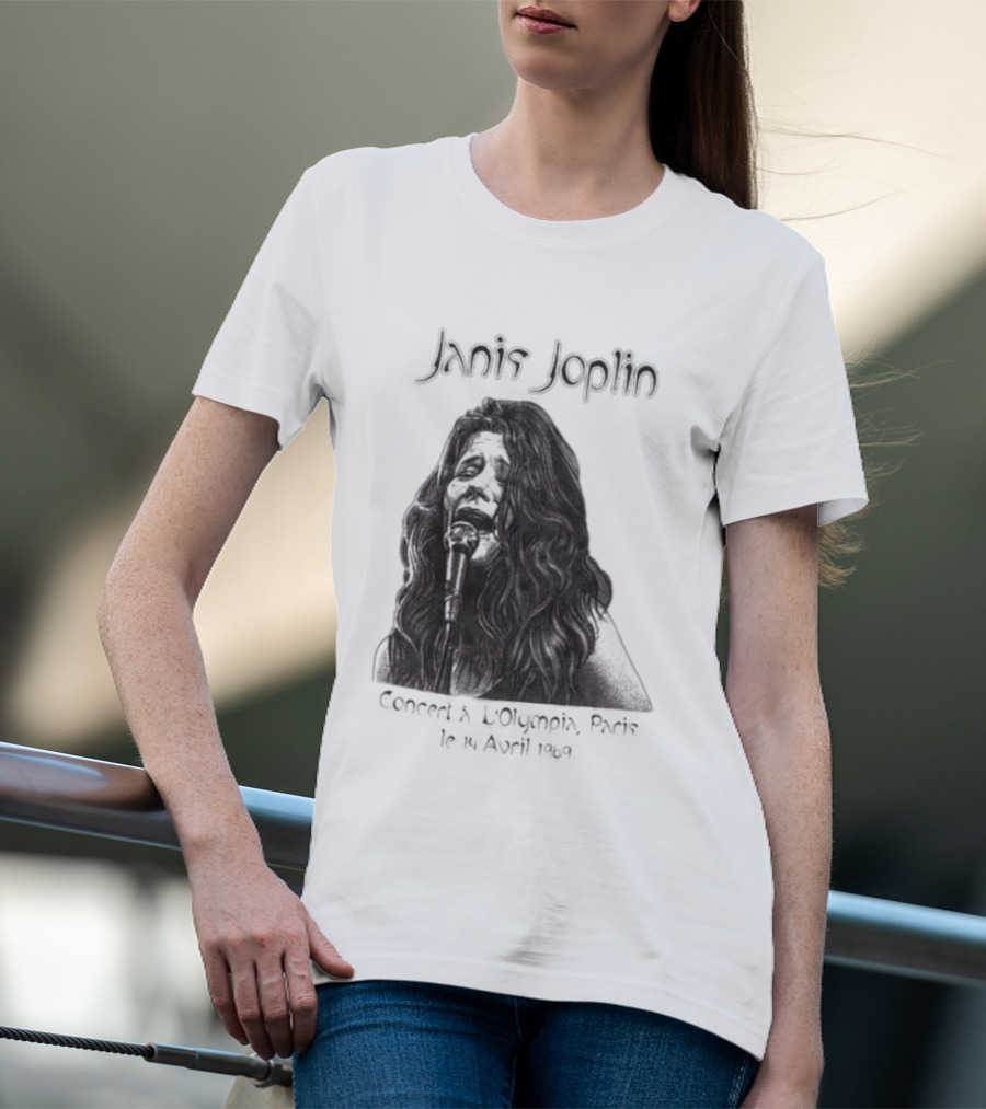 Janis Joplin Olympia Paris Concert Live Performance 1970s T-Shirt