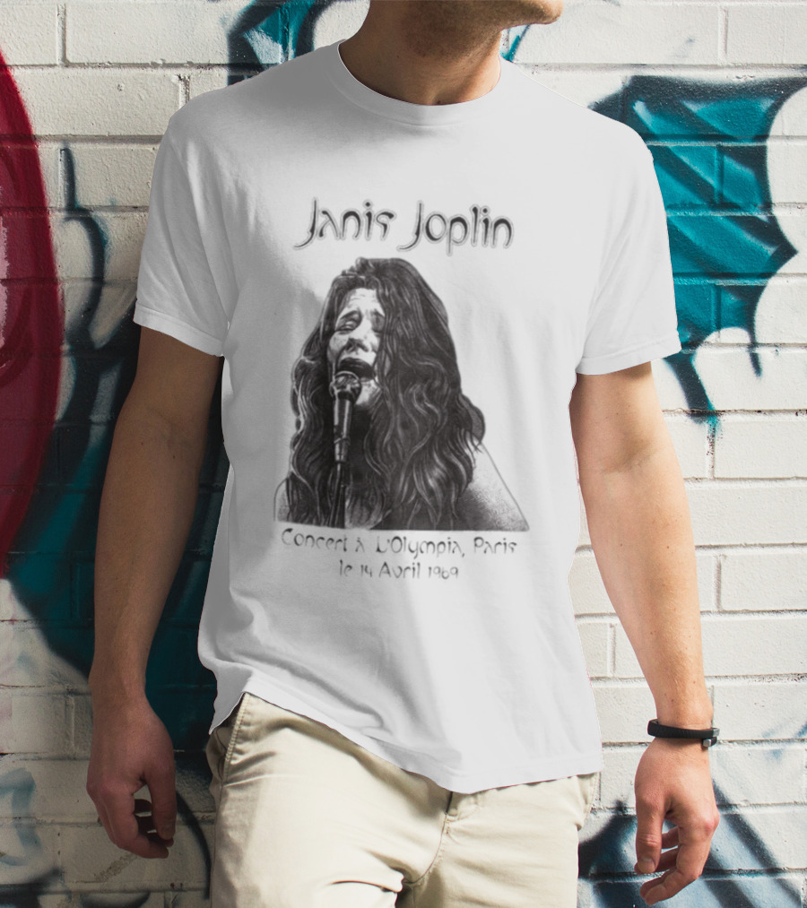 Janis Joplin Olympia Paris Concert Live Performance 1970s T-Shirt