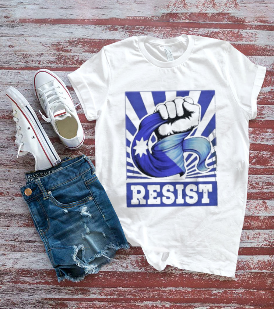 Minnesota Resist ICE Out Blue Fist Star T-Shirt