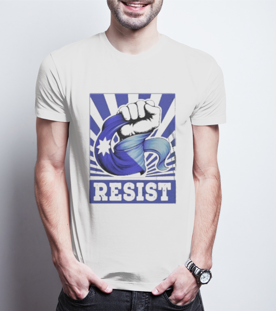 Minnesota Resist ICE Out Blue Fist Star T-Shirt