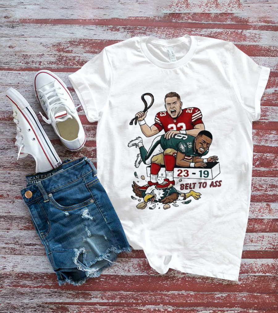 Christian Mccaffrey Belt To Ass 23 19 NFL Rivalry T-Shirt