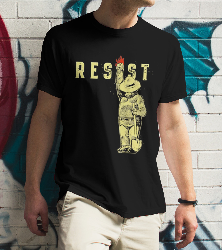 Protect Our National Parks Bear Resist Fist Fire Shovel T-Shirt