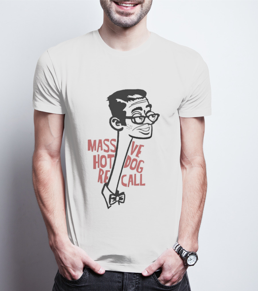 Massive Hot Dog Recall Bowtie Character Sketch T-Shirt