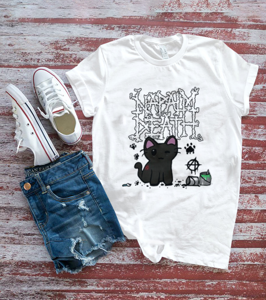 Napalm Death There Is No Authority But Cats Black Cat T-Shirt