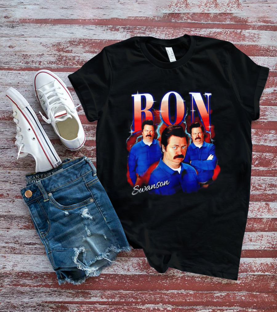 Parks And Recreation Ron Swanson Hearthrob Character Collage T-Shirt