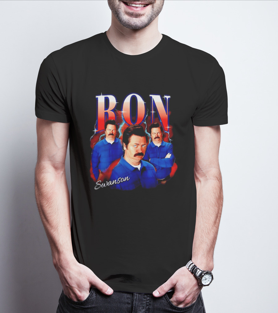 Parks And Recreation Ron Swanson Hearthrob Character Collage T-Shirt