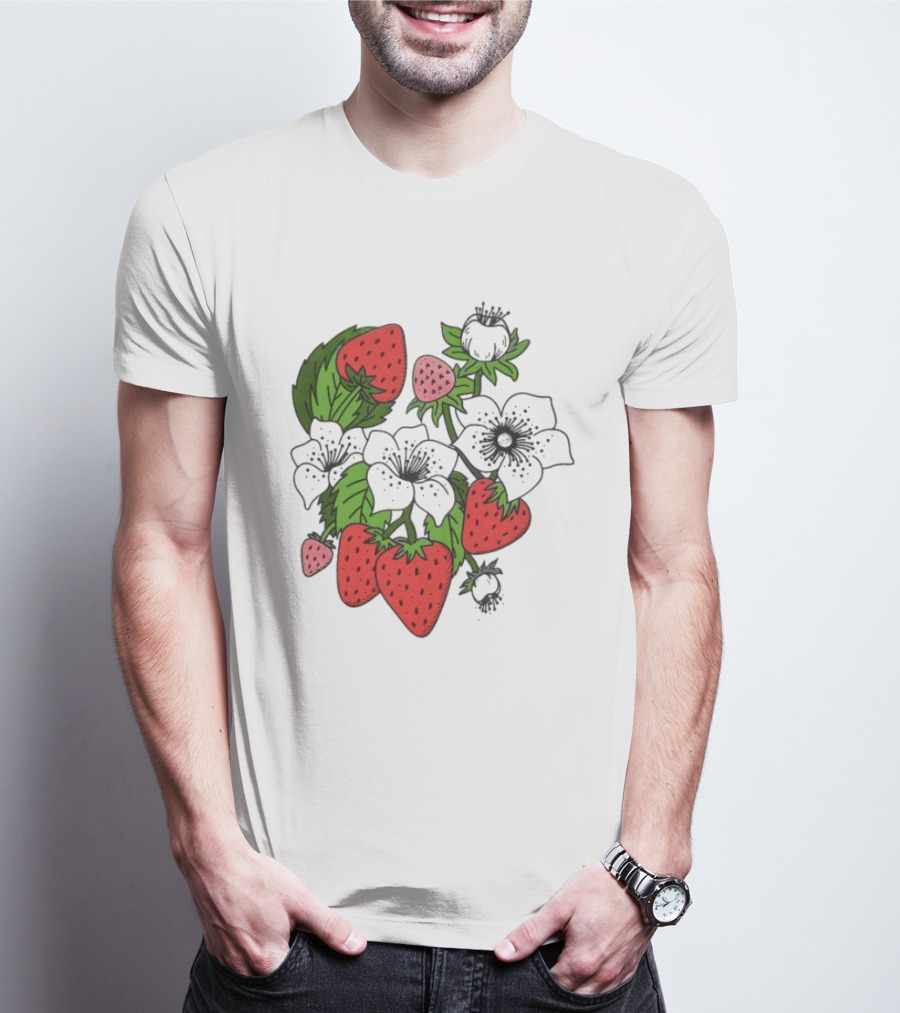 Big Bud Press Strawbaby Anniversary Strawberry Botanical T-Shirt