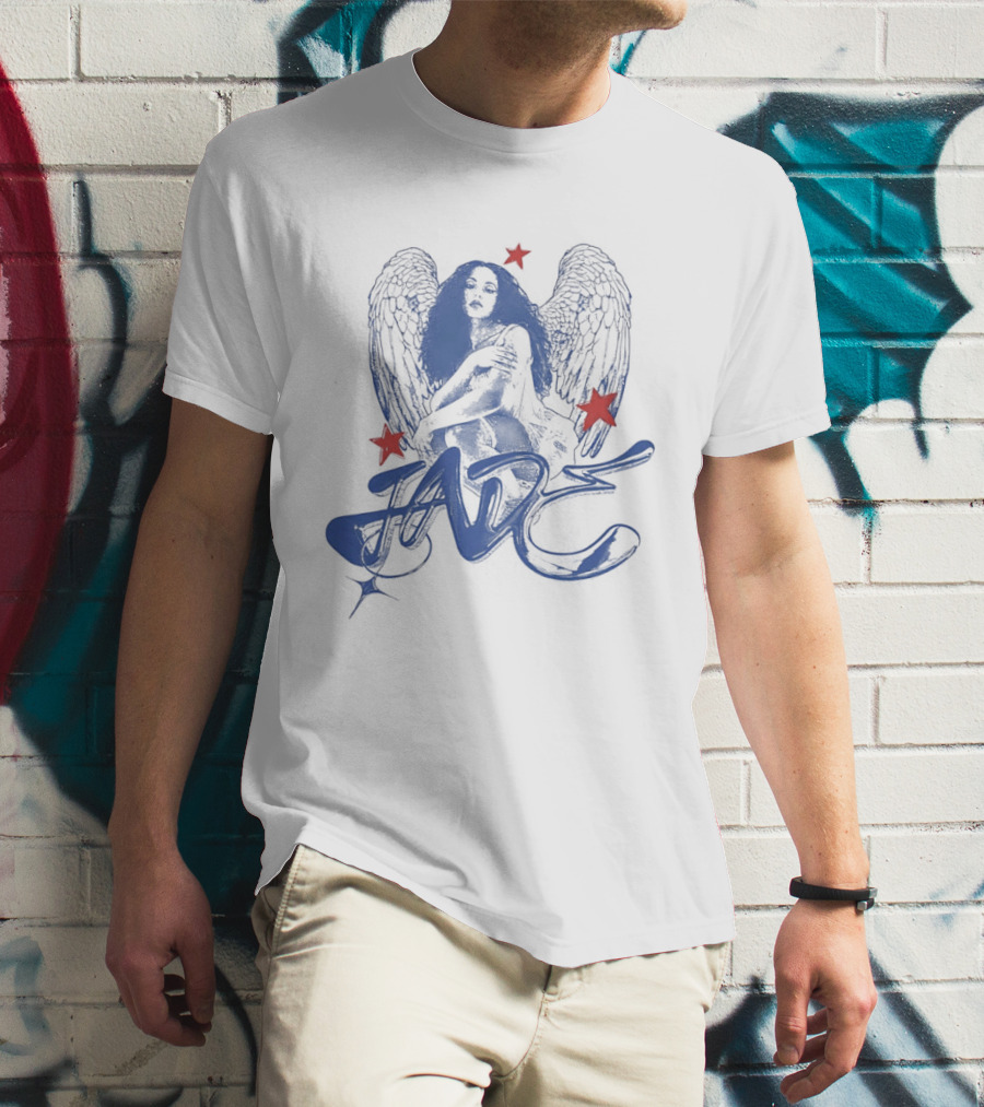 Jade Wings Blue Angel And Red Stars T-Shirt