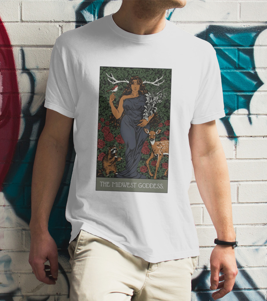 The Midwest Goddess XVI Antlered Deity With Nature T-Shirt
