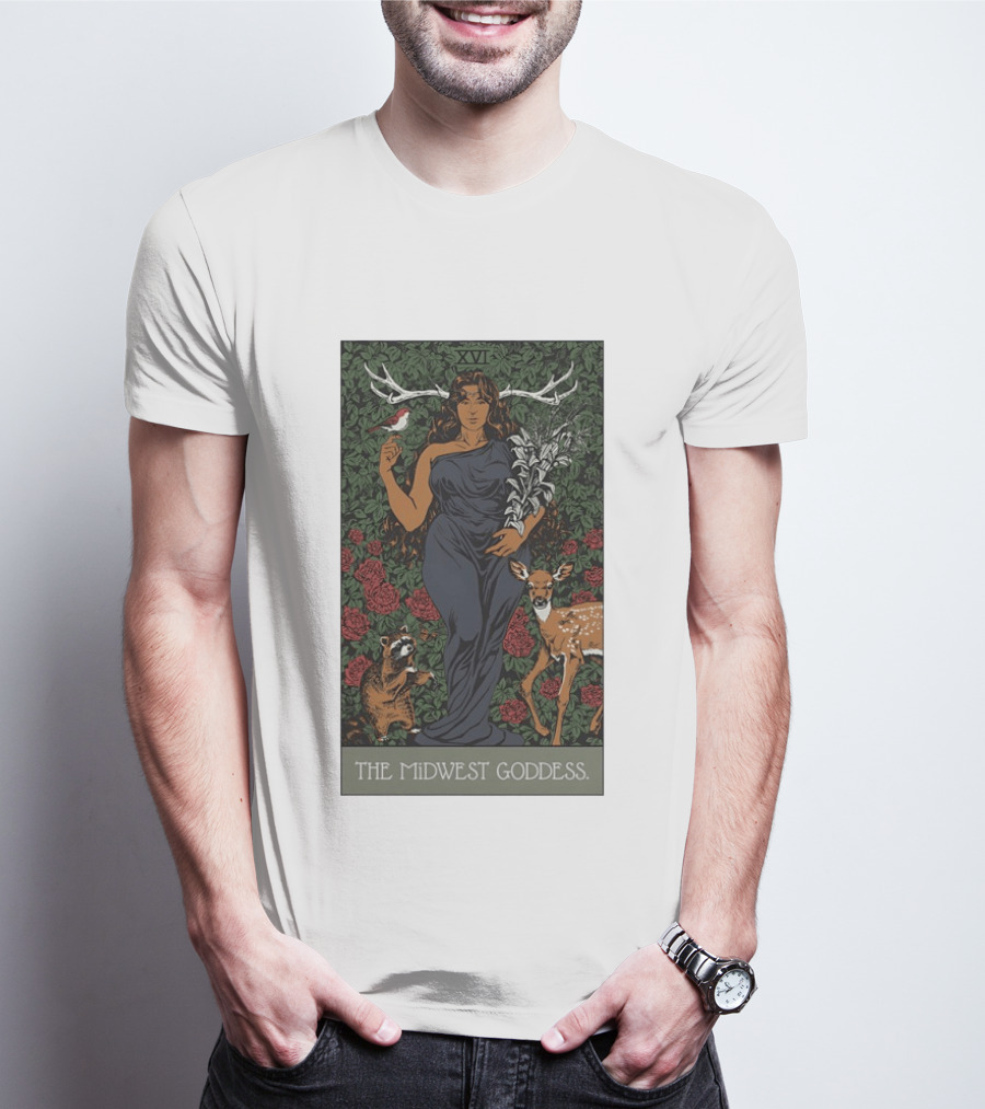 The Midwest Goddess XVI Antlered Deity With Nature T-Shirt