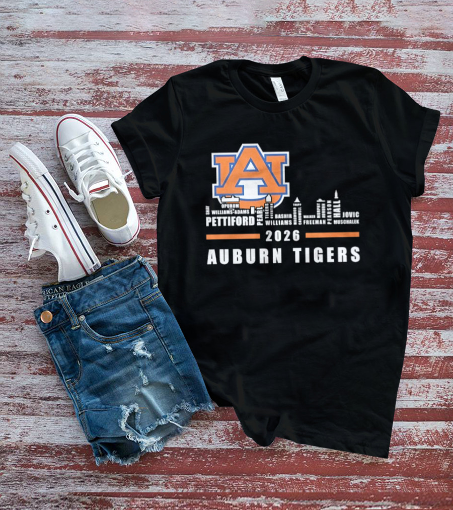 Auburn Tigers 2026 Pettiford Williams Broome Battie Skyline T-Shirt