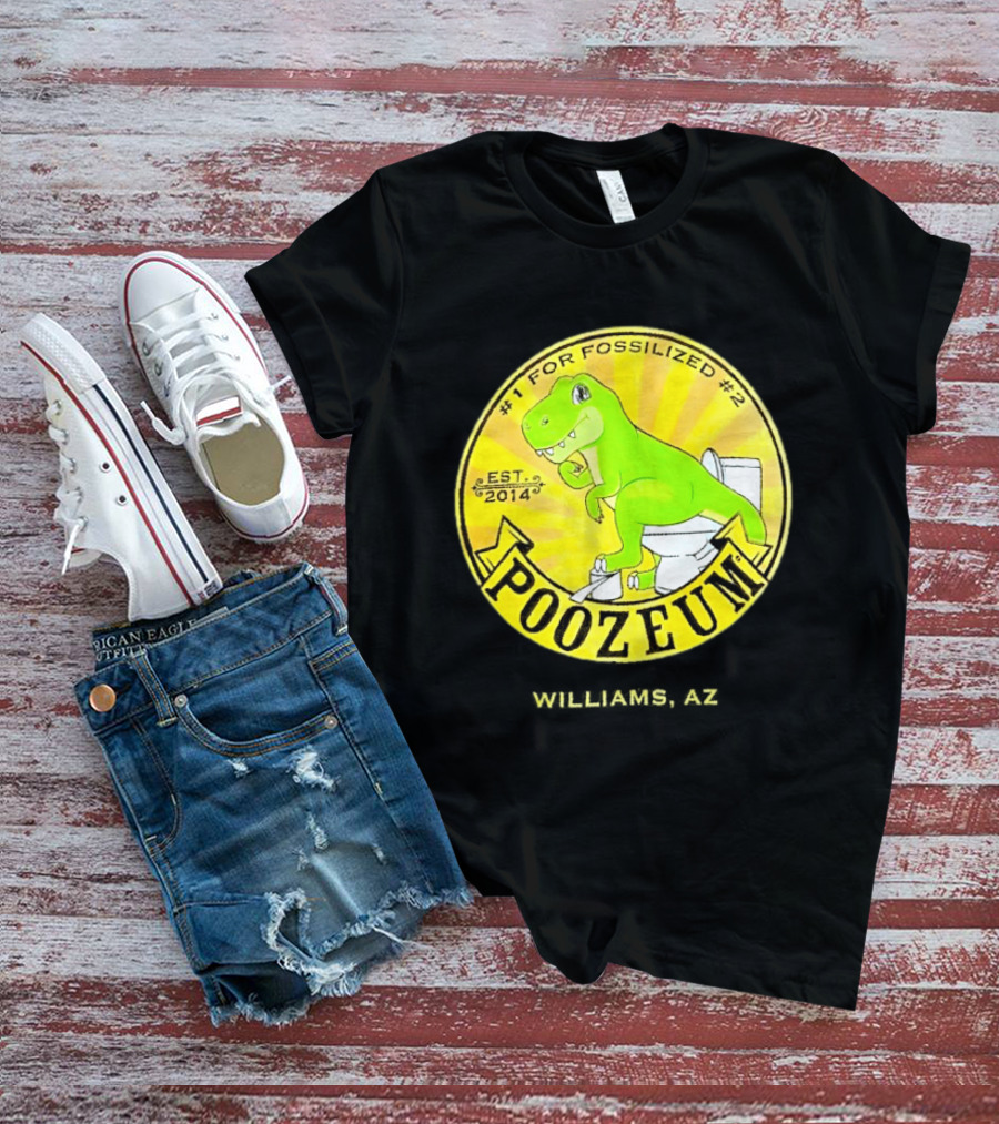 Poozeum Dinosaur Toilet Humor Est. 2014 #1 For Fossilized #2 T-Shirt