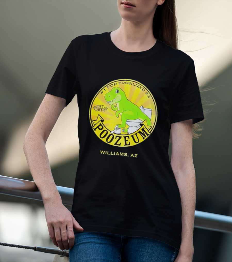 Poozeum Dinosaur Toilet Humor Est. 2014 #1 For Fossilized #2 T-Shirt