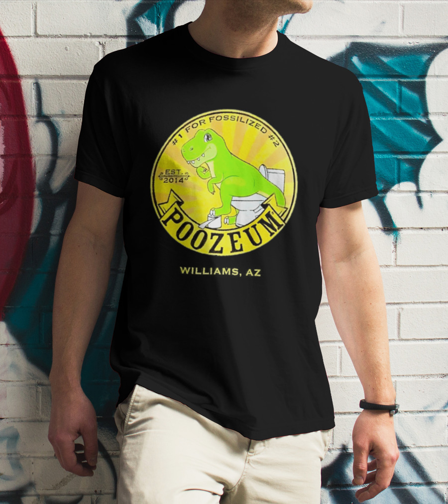 Poozeum Dinosaur Toilet Humor Est. 2014 #1 For Fossilized #2 T-Shirt