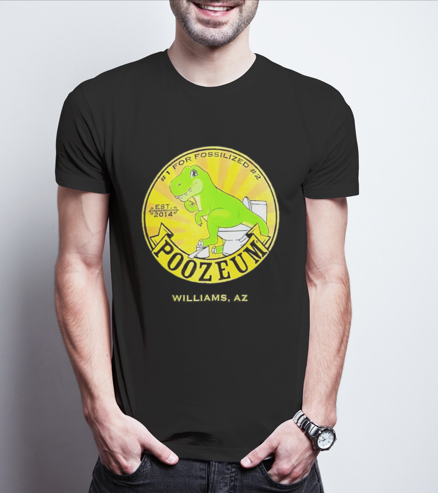 Poozeum Dinosaur Toilet Humor Est. 2014 #1 For Fossilized #2 T-Shirt