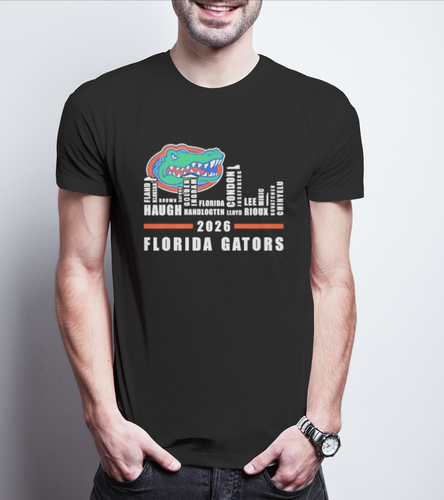 Florida Gators 2026 Player Names And City Skyline T-Shirt