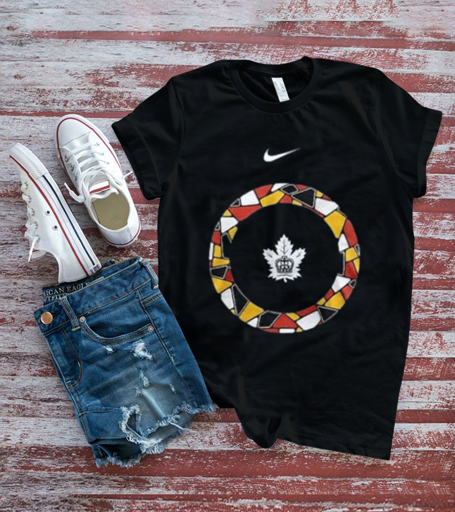 Toronto Marlies Indigenous Nike Maple Leaf Mosaic Circle T-Shirt