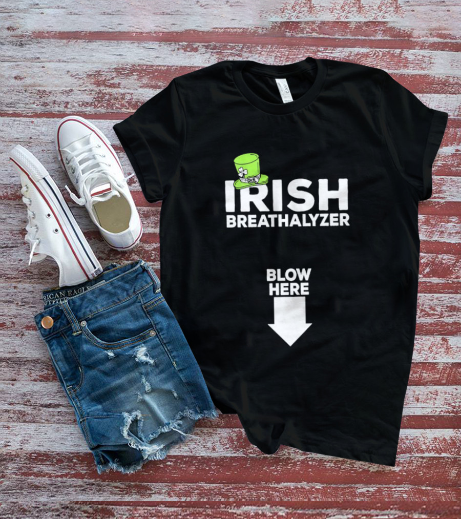 Irish Breathalyzer Blow Here St Patrick's Hat T-Shirt
