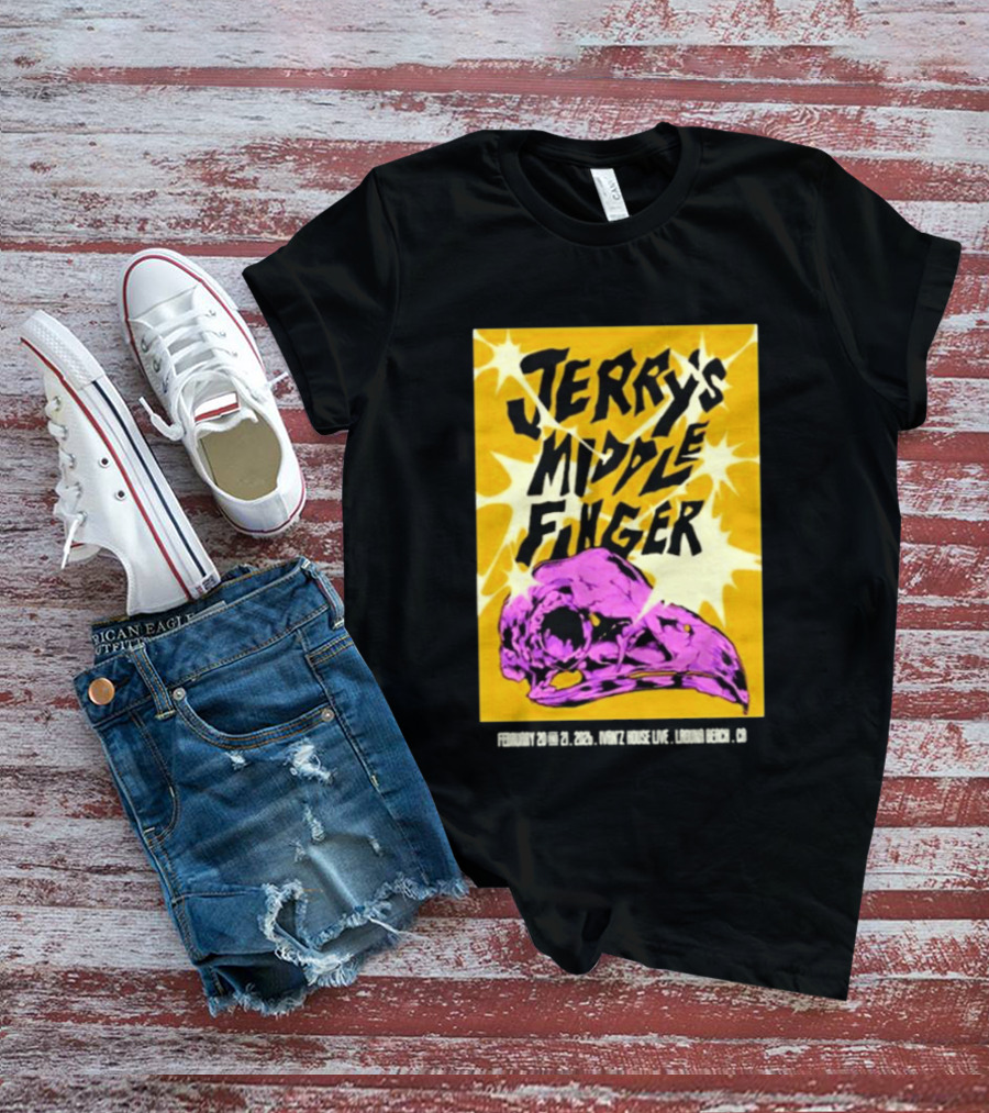 Jerry's Middle Finger Ivan's House Laguna Beach California February 20 & 21 2026 T-Shirt