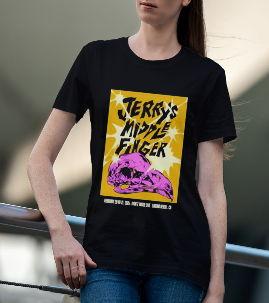 Jerry's Middle Finger Ivan's House Laguna Beach California February 20 & 21 2026 T-Shirt
