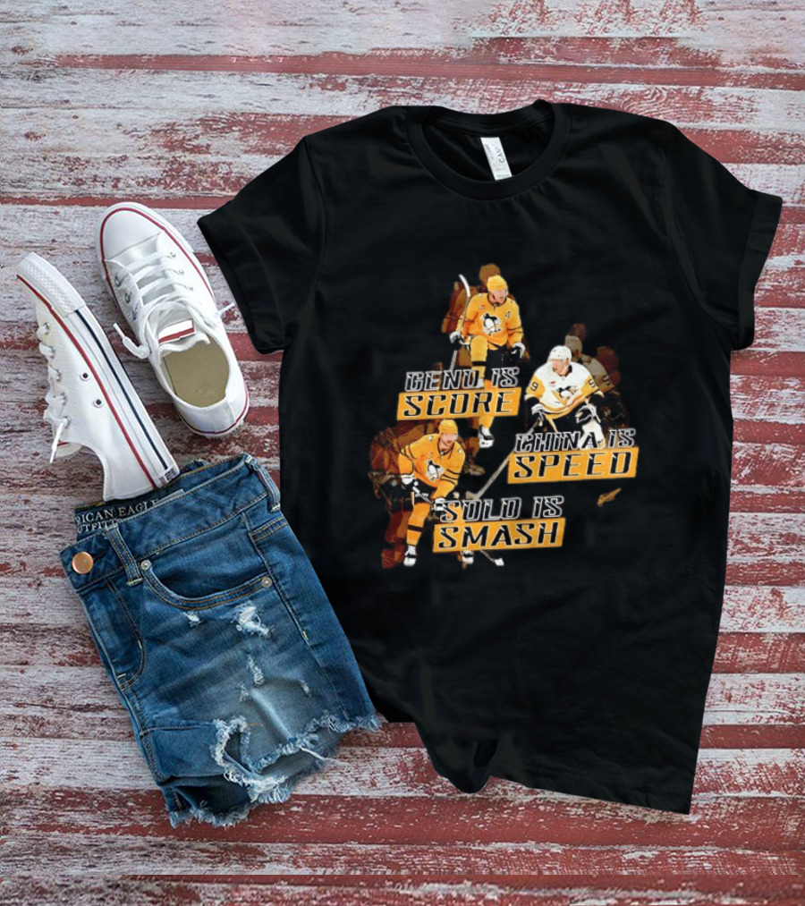 Pittsburgh Penguins Geno Score China Speed Solo Smash Hockey Players T-Shirt