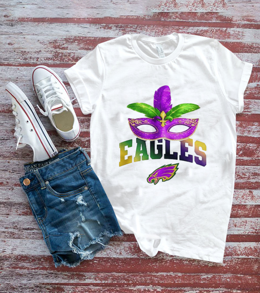 Eagles Mardi Gras Mask Festival Celebration T-Shirt