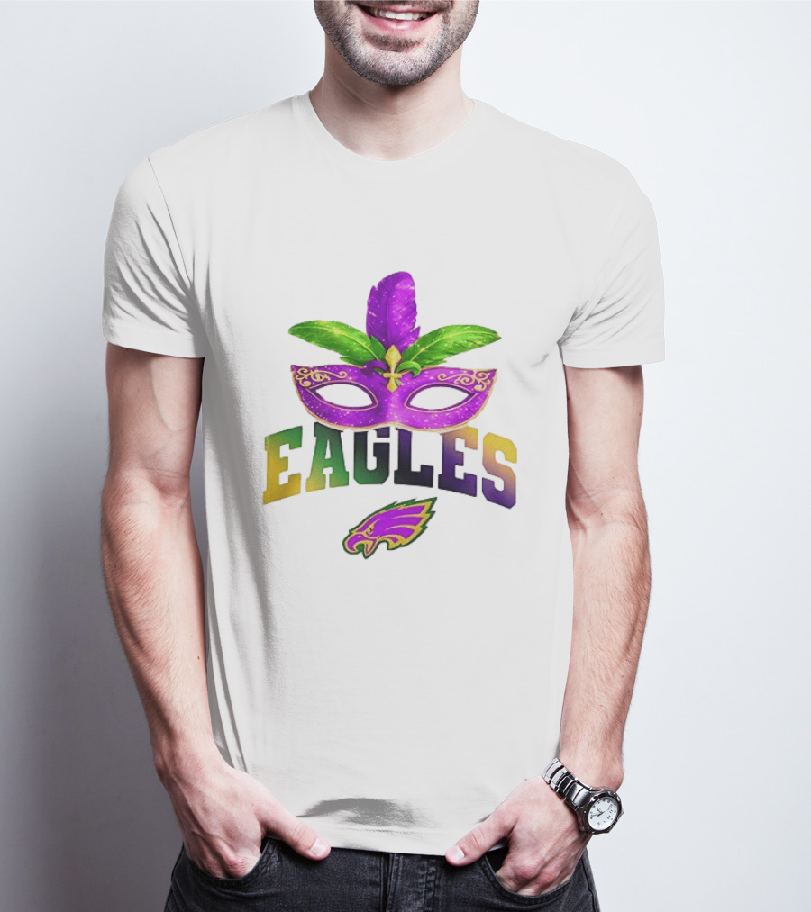 Eagles Mardi Gras Mask Festival Celebration T-Shirt
