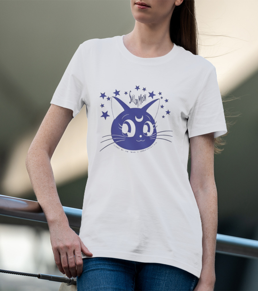 Sailor Moon Luna Guidance Of The Moon Anime Cat Stars T-Shirt