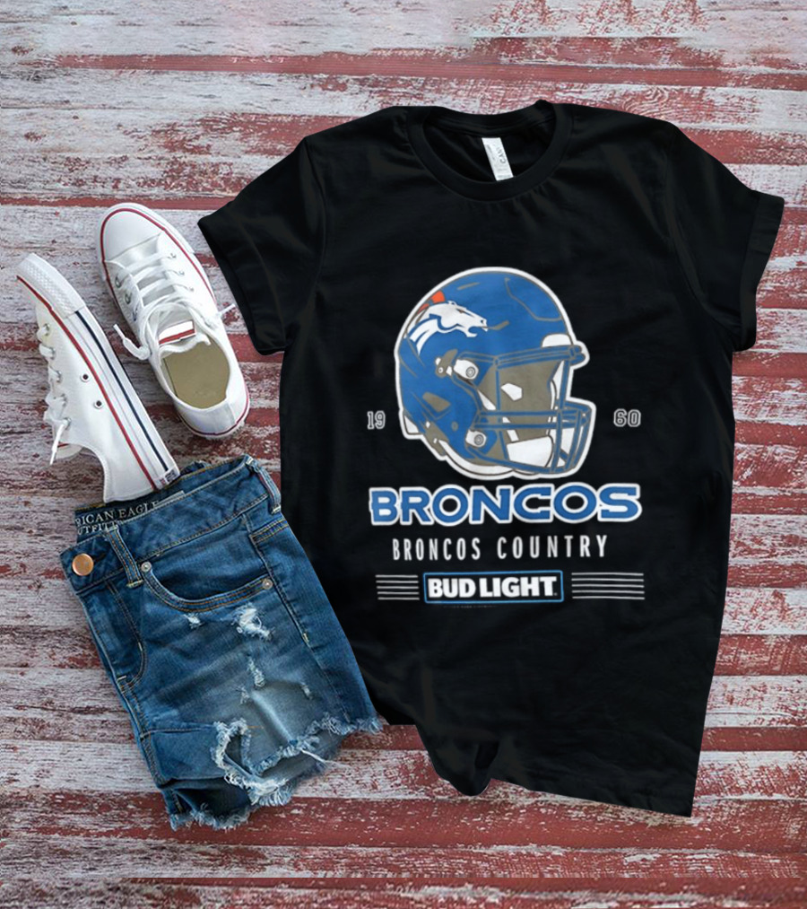 Broncos Country Bud Light NFL 1960 Helmet T-Shirt