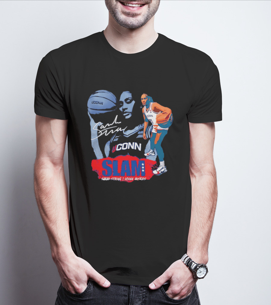UConn Huskies Sarah Strong Basketball SLAM Cover T-Shirt