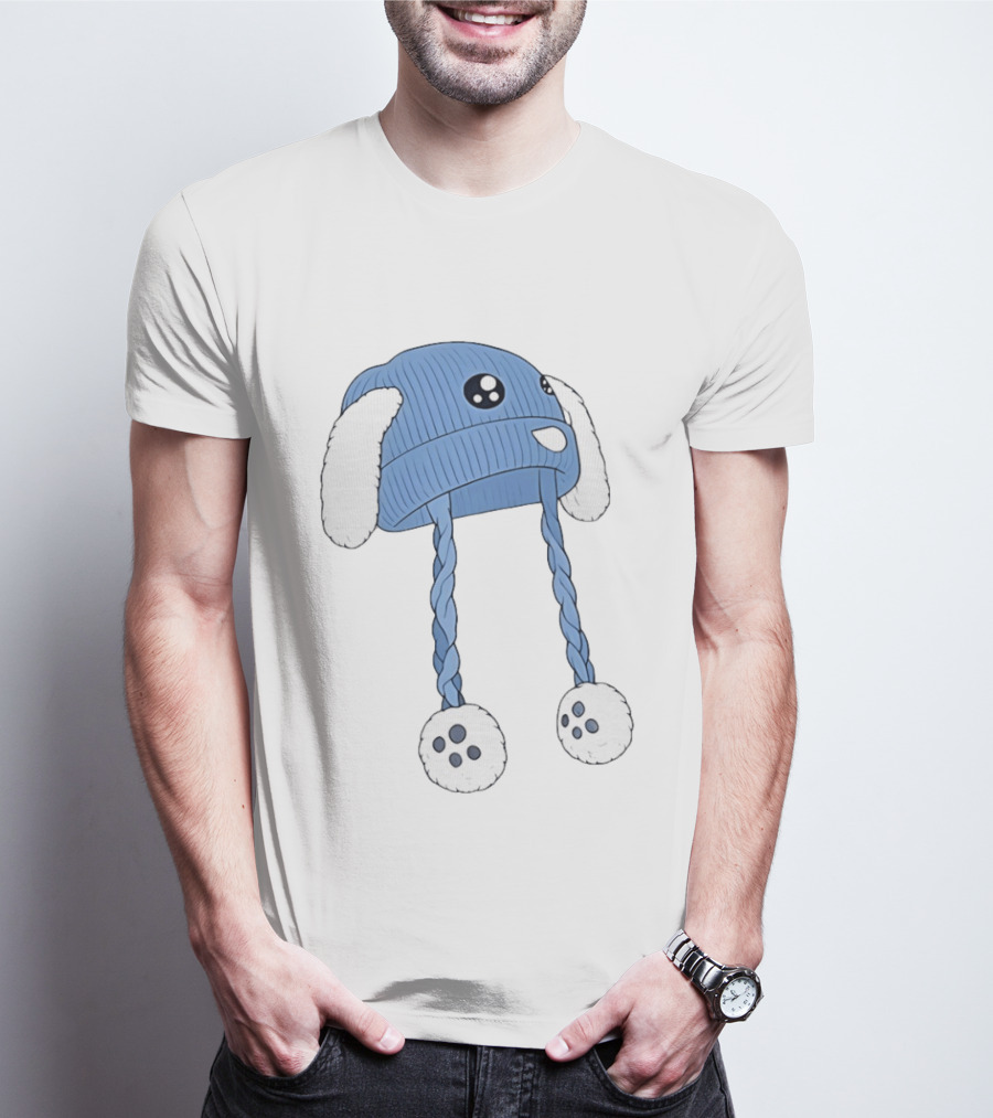Liam Ramos Cute Kawaii Bunny Ears Blue Winter Hat T-Shirt