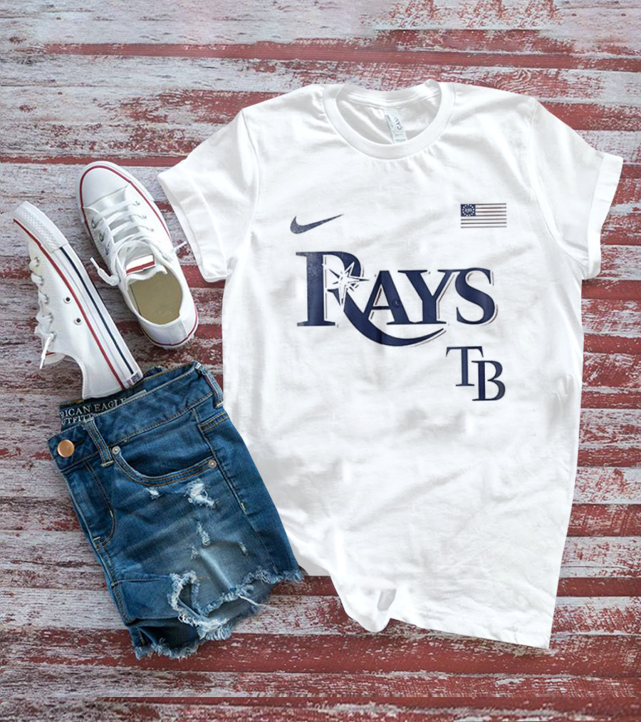 Tampa Bay Rays Nike TB American Flag 250th Anniversary USA Baseball T-Shirt