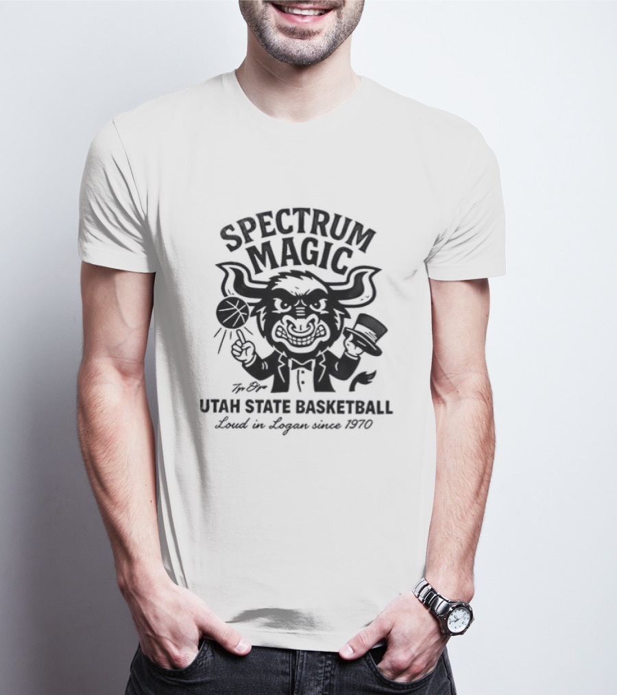 Spectrum Magic Utah State Basketball Loud In Logan Since 1970 T-Shirt