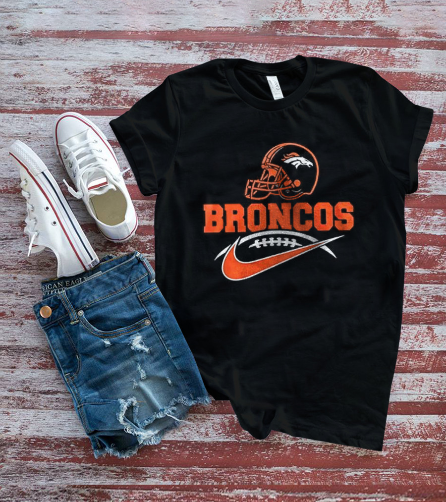 Denver Broncos Helmet Nike Football Fan T-Shirt