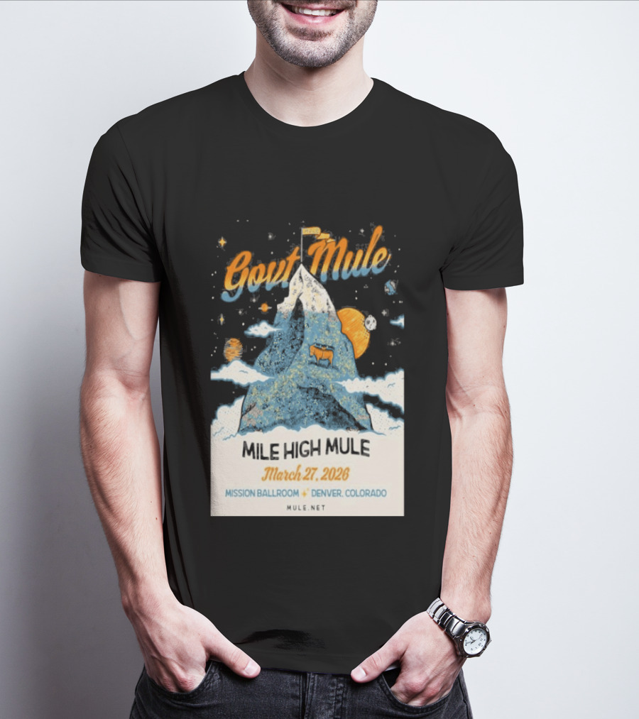 Gov't Mule Mission Ballroom Denver March 27 2026 Event Mountain T-Shirt