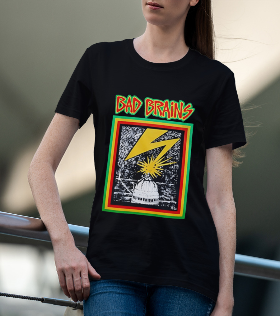Bad Brains Lightning Capitol Explosion Bold Graphic Retro Vibe T-Shirt