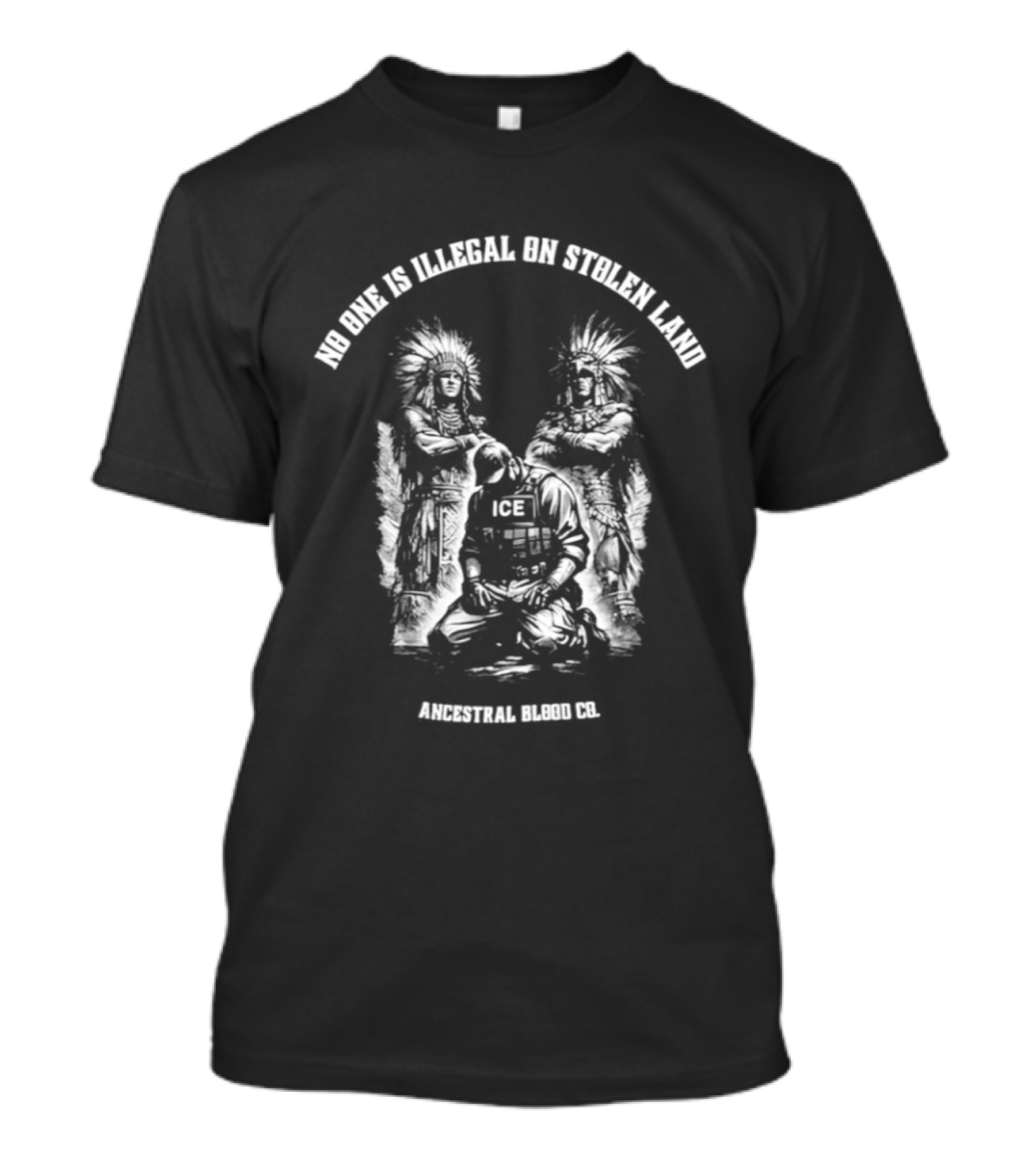 No One Is Illegal On Stolen Land Fck ICE Native American Heritage T-Shirt