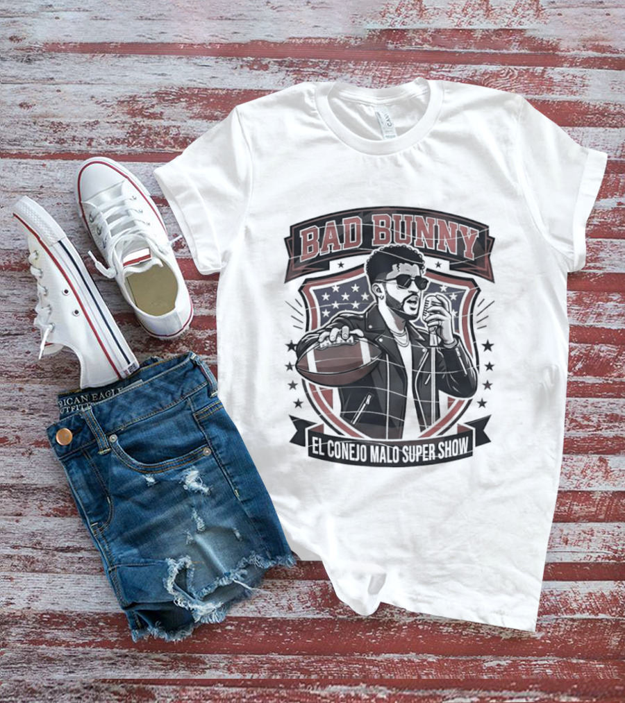 Bad Bunny El Conejo Malo Super Show Football Singer T-Shirt