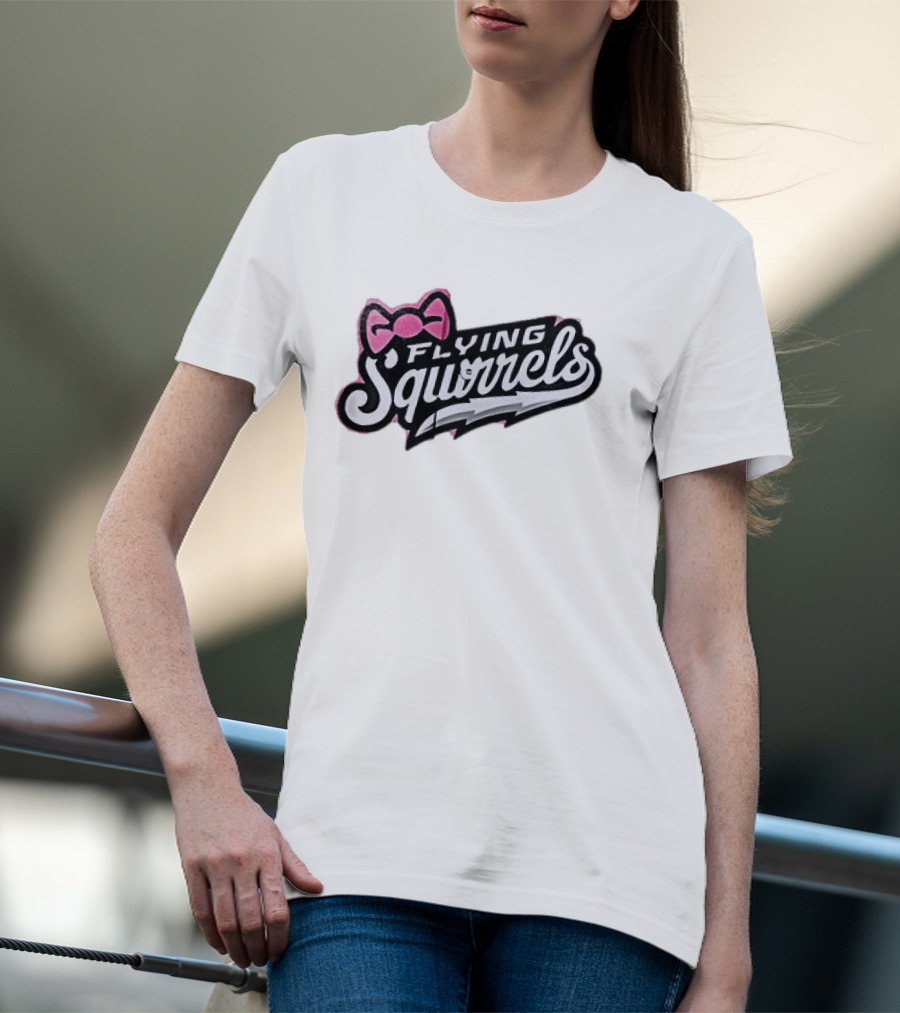 Richmond Flying Squirrels Nutasha Pink Bow Team Unveiled T-Shirt