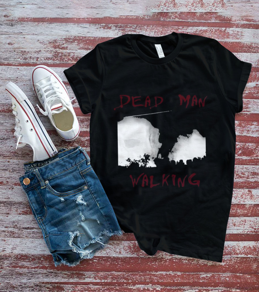 Dead Man Walking Zombie Hand Print Grunge T-Shirt