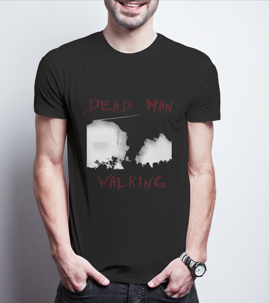 Dead Man Walking Zombie Hand Print Grunge T-Shirt