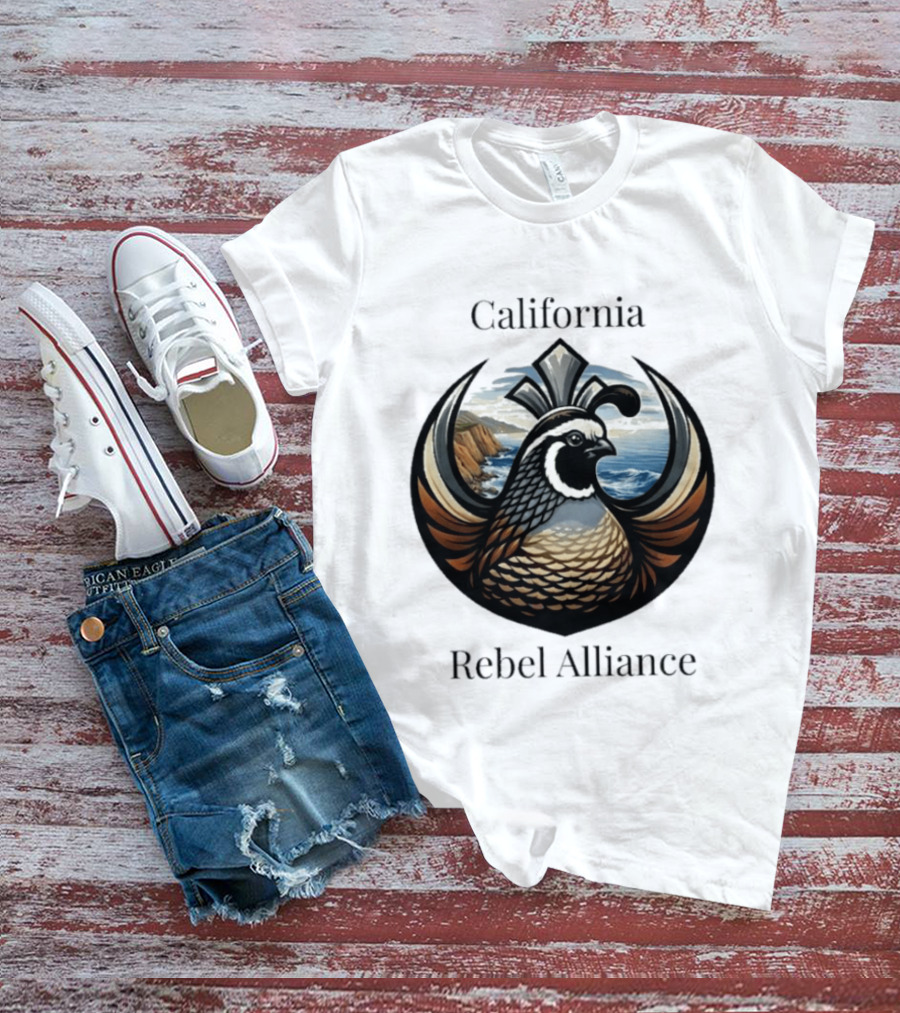 California Rebel Alliance Quail Coastal T-Shirt
