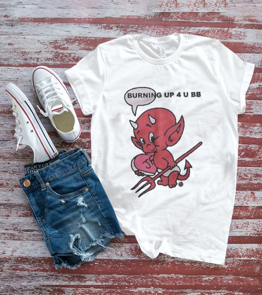 Burning Up Cute Cartoon Red Devil Just Friends T-Shirt